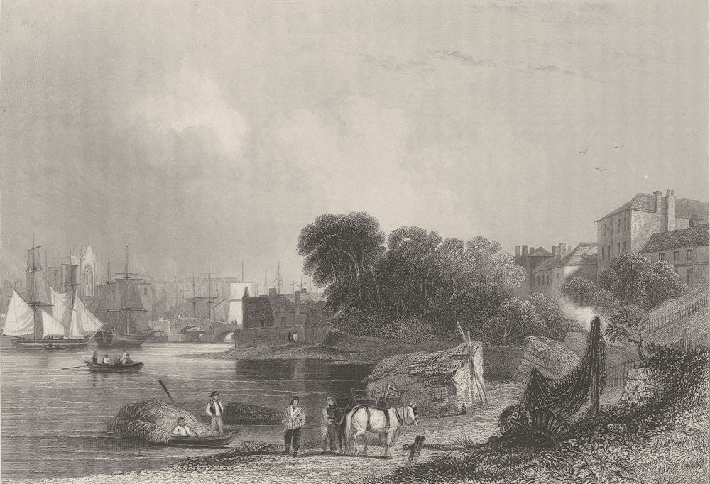 Weymouth, with the harbour. Dorset. FINDEN 1842 old antique print picture